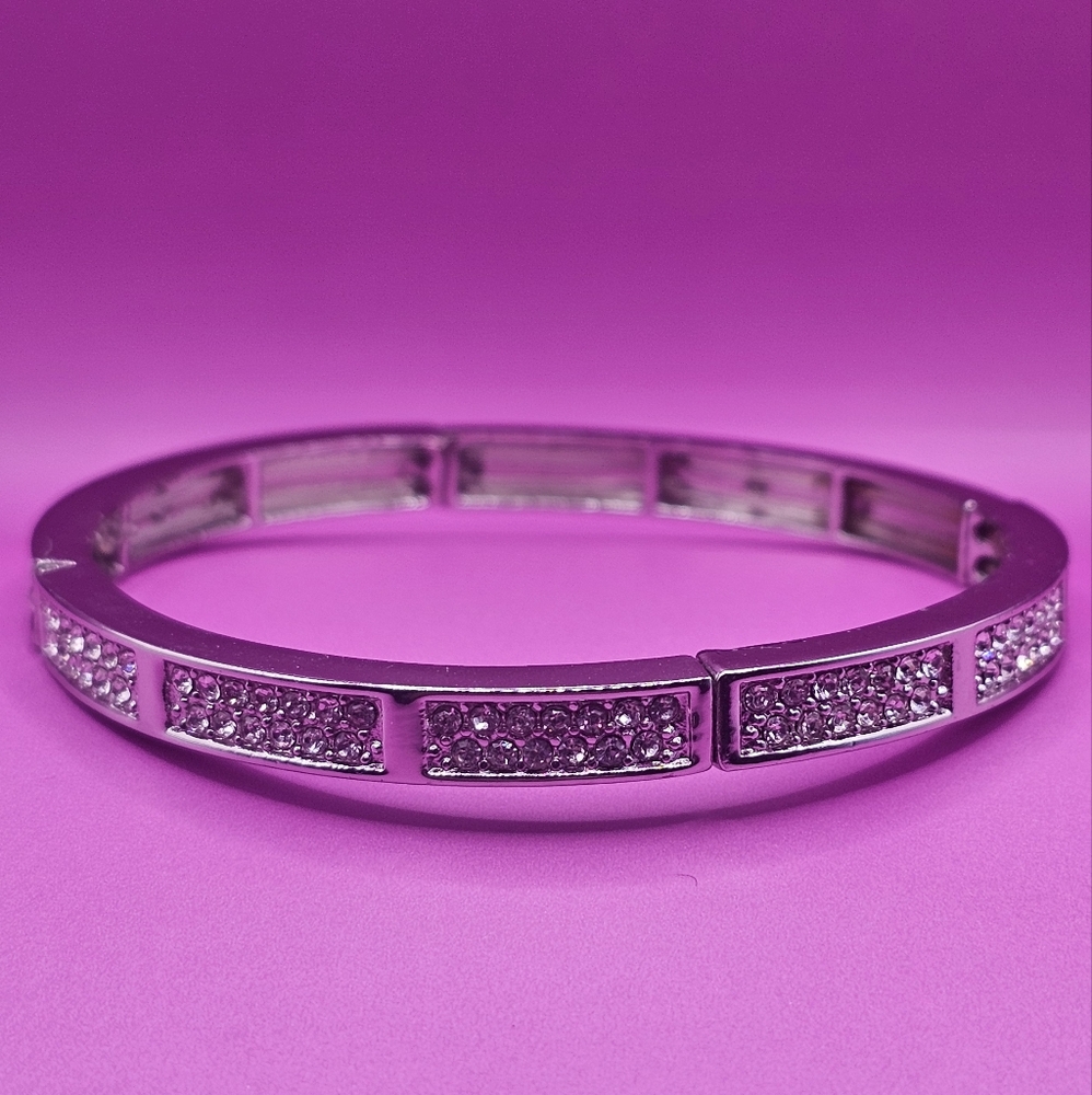 Elegant Silver Crystal Bracelet